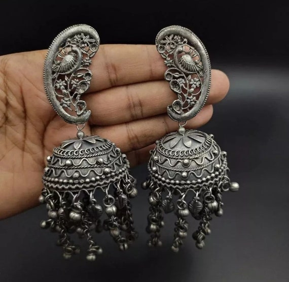 Buy Indian Oxidised Chandelier Earrings Jhumki Pakistani Jewelry Bollywood