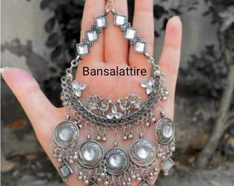 Oxidized Silver Jewelry Jhumka Indian Bollywood Style Earrings,Pakistani,Afghani,Punjabi Handmade jewelry gifts for her