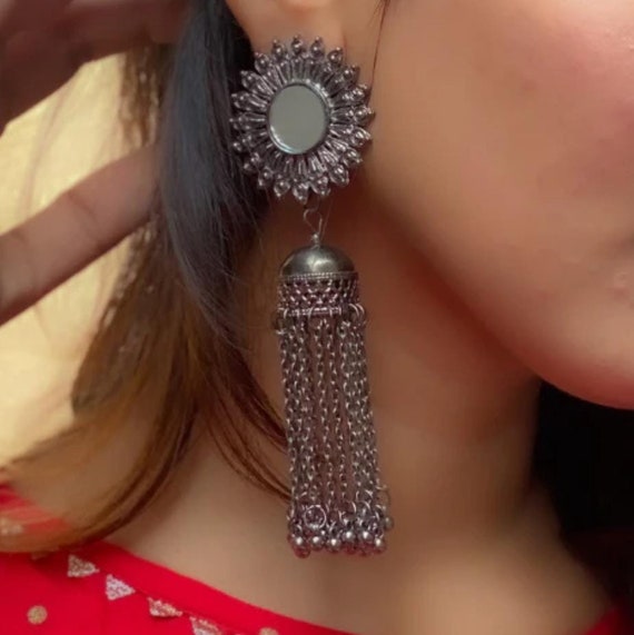 Silver cheap artificial earrings