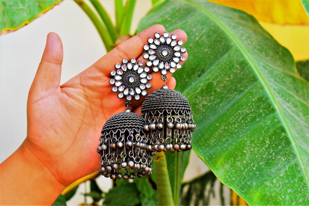 Jhumka Earrings indian Jewellery Pakistani Jewellery earrings Oxidized