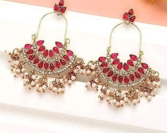 Spiegel Chandbaliya, indische & pakistanische Jhumka, Party und Casuak Wear, handgefertigte Silber Jhumka Jhumki, oxidierte Ohrringe, Spiegelohrring