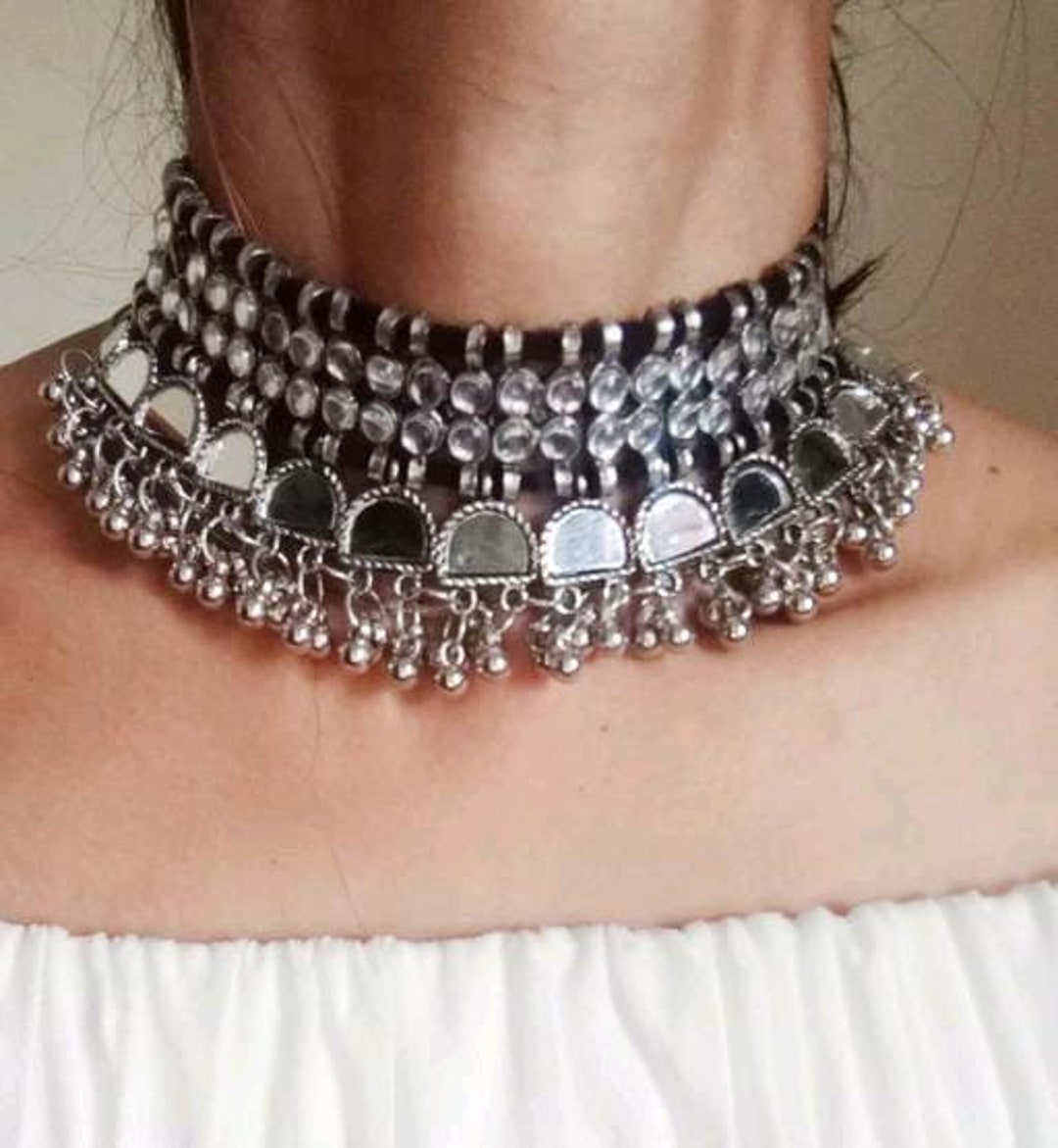 Mirror Indian Designer Choker Set/ Indian Jewelry/ Ethnic Wear