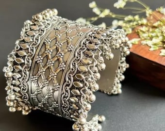 Oxidized Silver Plated Bracelet/ Indian Bangle/ Bollywood Oxidised