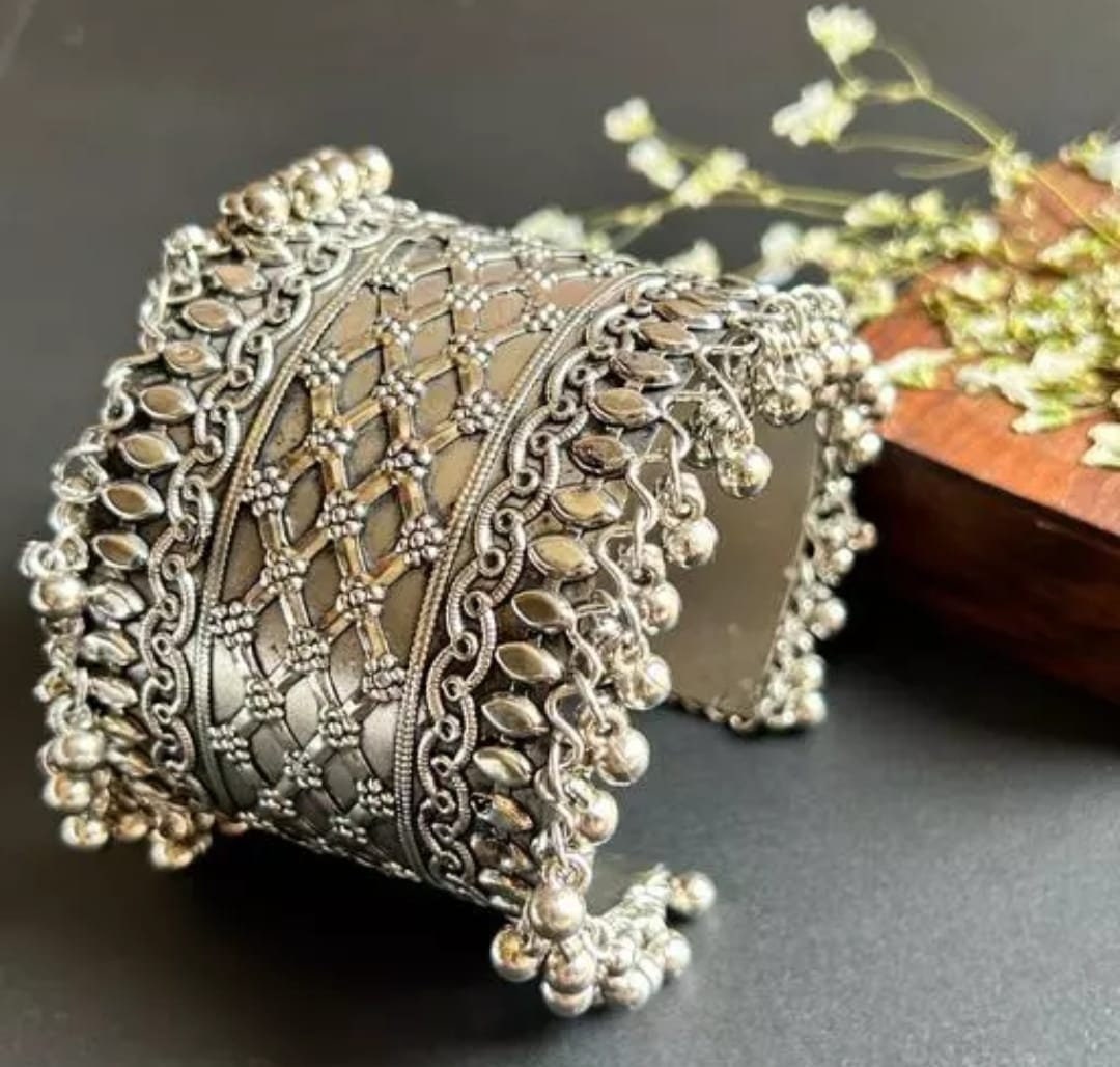 Oxidized Silver Plated Bracelet/ Indian Bangle/ Bollywood Oxidised