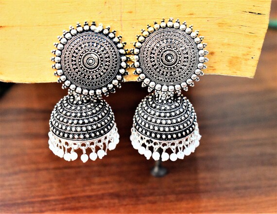 Oxidised jhumka shop earrings online