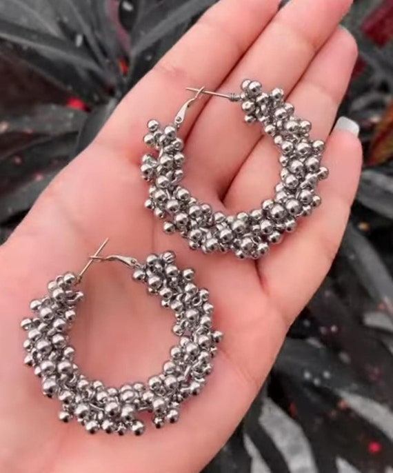 Buy Ghungroo Ring Oxidised Silver Earrings – Nithilah