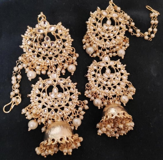 Double Layer Gold Metal Jhumki Indian Earrings Bollywood Style  Pakistani Style Indian Jhumki Wedding Style Free Shipping