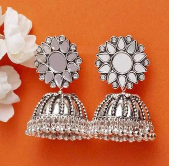Long earrings jhumka on sale style