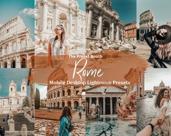 10 Rome LIGHTROOM PRESETS, BRIGHT Preset, Digital Downloadable, Natural, Outdoor, Instagram Mobile Presets Bundle, Portrait Presets