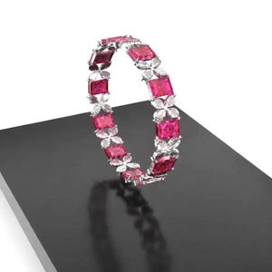 Luxus Rubin Moissanite Eternity Band für Verlobung -925 Massiv Silber Rubin Moissanite Braut Band Geschenk Handgefertigte Square Rubin Band Frauen