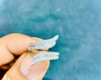 Unique VVS1 White Moissanite Gemstone Ring, Adjustable 925 Silver Anniversary Ring, Round Moissanite Bridal Ring Set, Stylish Propose Ring.
