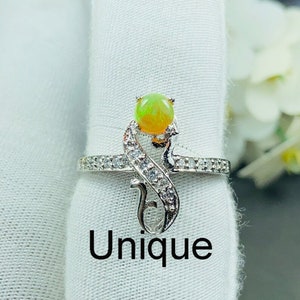 Anillo de piedra preciosa de ópalo etíope AAA, anillo de compromiso de ópalo amarillo para mujer, anillo de amistad de nuevo diseño en plata de ley 925, joyería para mujer.