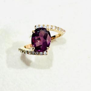 Stunning Purple Sapphire Ring, Sapphire Engagement Ring, 925 Sterling Silver Ring, Purple Stone Promise Ring, Designer Women Valentine Ring.