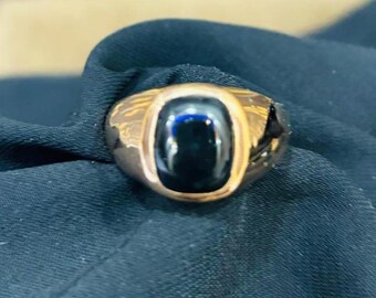 Anello Uomo Donna In Sulemani Hakik (Agata Nera) | Pietra Naturale 7 Ratti Con Certificato, Placcato Argento Regolabile