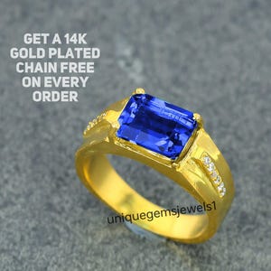 Blue Sapphire Ring 925 Sterling Silver, Simulated Blue Sapphire Gemstone Dainty Art Deco Filigree Trinity Ring, Sapphire Engagement Ring.