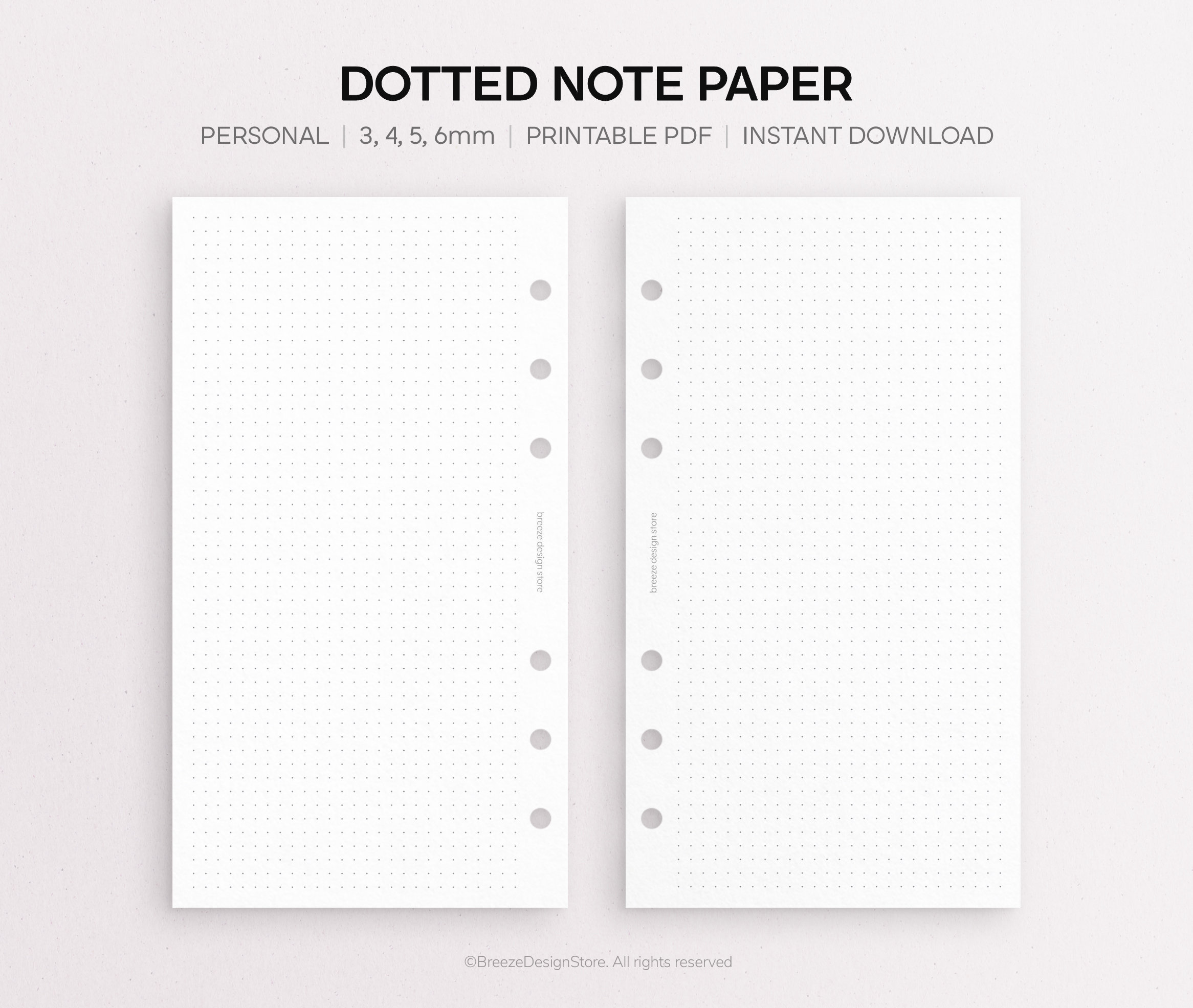 Dotted Note Paper Printable | Personal Dotted Paper, Dotted Notes ...