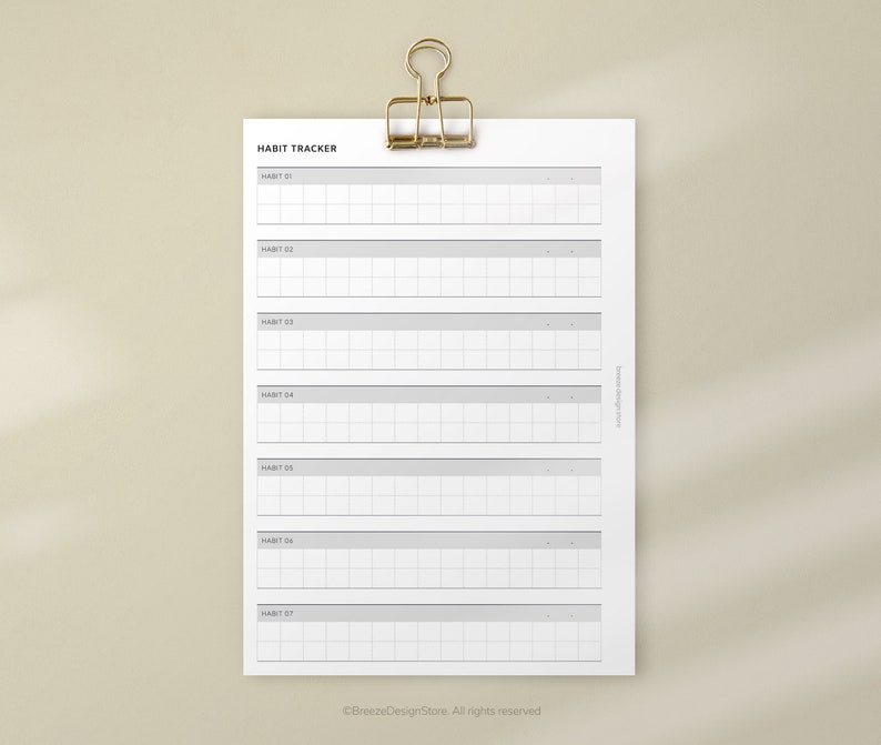 30 Day Habit Tracker Printable A5 Habit Tracker, Goal Tracker, Routine ...