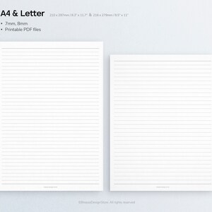 Lined Note Paper Printable | A4 & Letter Lined Paper, Lined Notes ...