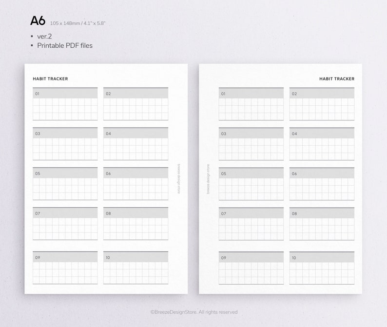 30 Day Habit Tracker Printable A6 Habit Tracker, Goal Tracker, Routine ...