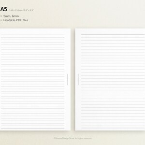 Lined Note Paper Printable | A5 Lined Paper, Lined Notes, Writing Paper ...
