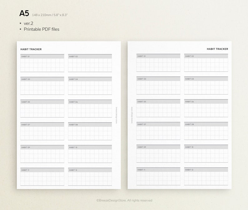 30 Day Habit Tracker Printable A5 Habit Tracker, Goal Tracker, Routine ...