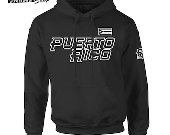 Puerto Rico, Flag, (F) PR (S)  Baseball, Boricua, Bandera, fs, Unisex Black Hoodie