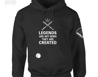 Baseball, MLB, Legends are not born, they are created, League, LC00, Unisex Black Hoodie