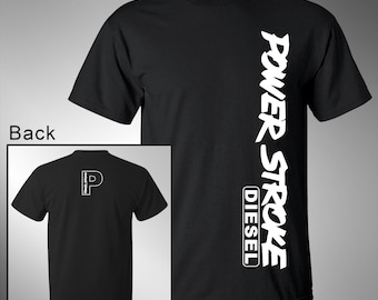 Power Stroke, Turbo Diesel, Truck, Black T-Shirt