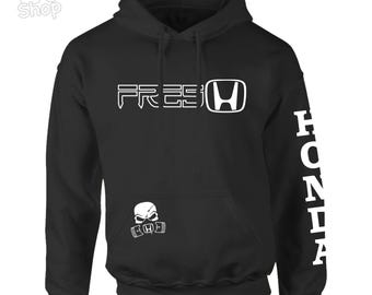 Fresh, Honda Skull Racing, Unisex Black Hoodie