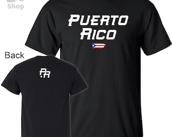 Puerto Rico, Map, Flag, Baseball, Boricua, PR00, Unisex Black T-shirt