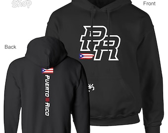 PR, Color flag, Puerto Rico, Coqui, Boricua, Unisex P. Black Hoodie