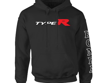 Type R, Civic Hon. Car Racing, Turbo, Black Hoodie