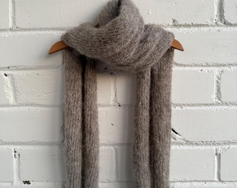 Hand Knitted Alpaca Silk Scarf: Hypoallergenic Wool Blend