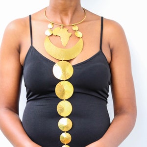 Afrika kaart messing ketting, moederland messing sieraden, vrouwen sieraden, tribal ketting, one size fits all, kerstcadeau voor haar, moeders cadeau