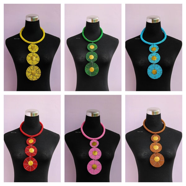 Colliers de perles africaines pour femmes, collier à pendentif, colliers Massaï, bijoux pour femmes africaines, collier à franges, cadeau de Noël pour elle