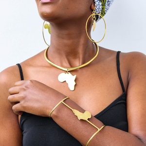 Afrikaanse kaartketting, Afrikaanse koperen sieradenset, koperen ketting moederland, kerstcadeau voor moeder, statementkettingen, tribale ketting
