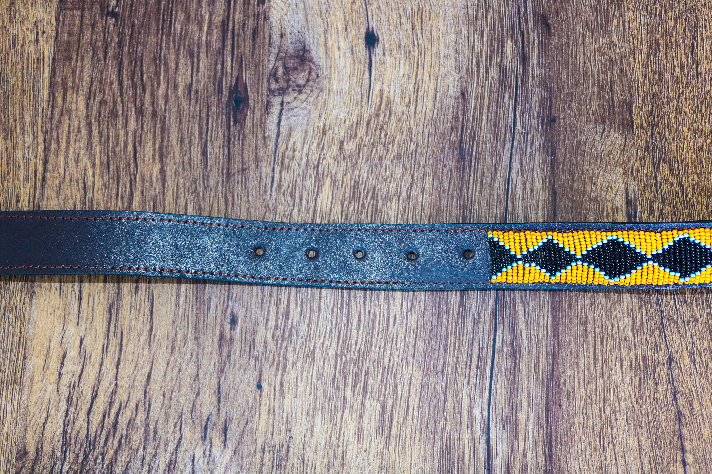 African beaded belt Leather belt Handmade belt Masai beaded | Etsy