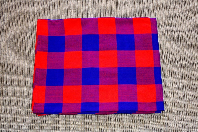 African Maasai Shuka, Maasai Fabrics , Kenyan Kikoy , African Print , African Fabric, African Throw blanket, Safari blanket, Sarong imagem 1