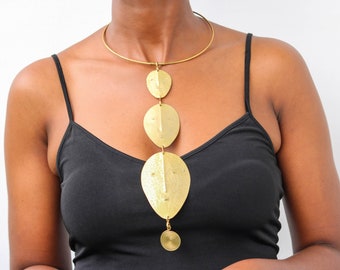 African Face Mask Necklace, Brass necklace, Women jewelry, Choker necklace, Pendant Necklace, Christmas Gift for her, Moms gift