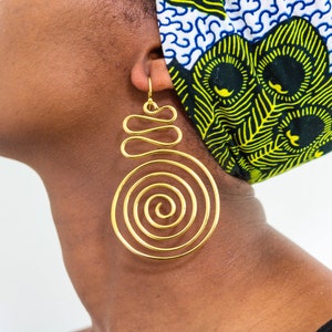 Brass hoop earrings, African Earrings, Brass Jewelry, Tribal earrings, Minimalistic Earrings, Christmas gift, Mom's gift, Boho earrings