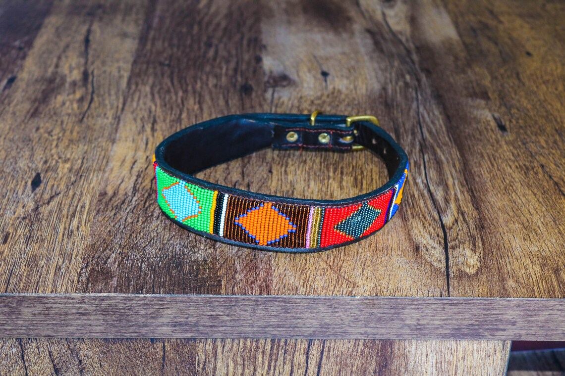 Maasai beaded collar African dog collar Handmade Collar Etsy