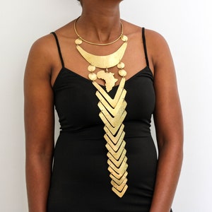 Collier africain en laiton, Bijoux en laiton, Bijoux africains pour femme, Collier tribal, Taille unique, Cadeau de Noël pour elle, Cadeau pour maman