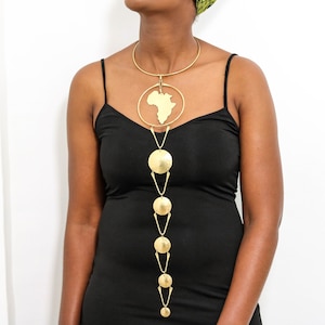 Collier africain en laiton, Bijoux en laiton, Bijoux africains pour femme, Collier tribal, Taille unique, Cadeau de Noël pour elle, Cadeau pour maman