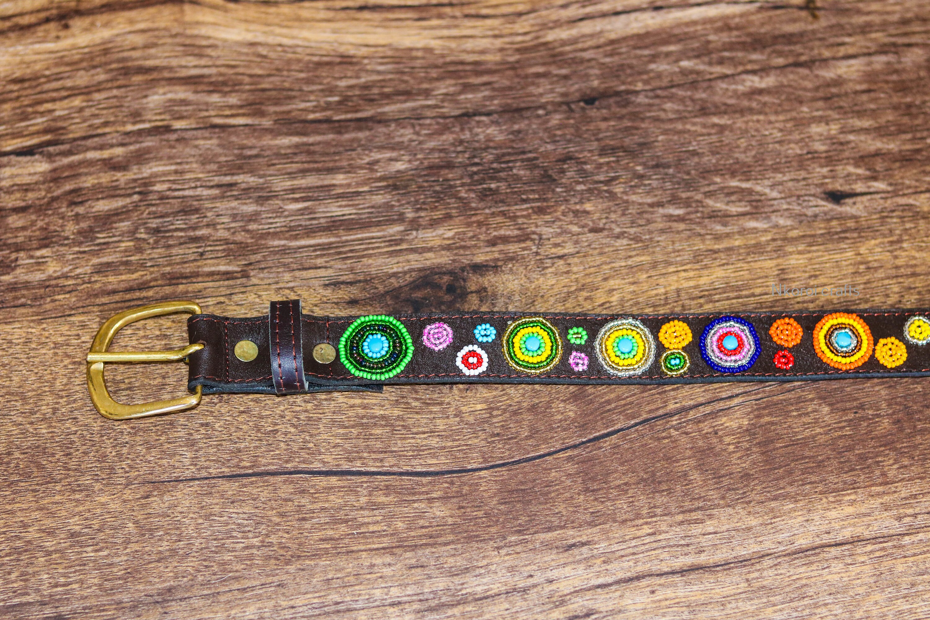 SALE African Beaded Belt, Maasai Beaded Belt, Leather Belt