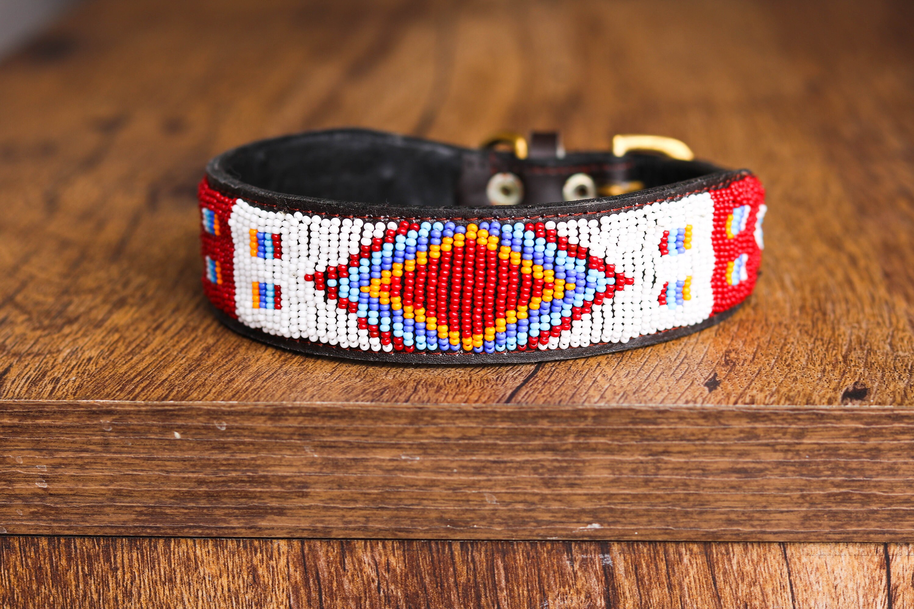African Beaded Collar,  Handmade Dog Collar , Maasai collar, Leather collar, Pet Gift, Christmas gift, Pet collar, Dog leash, Pet lead