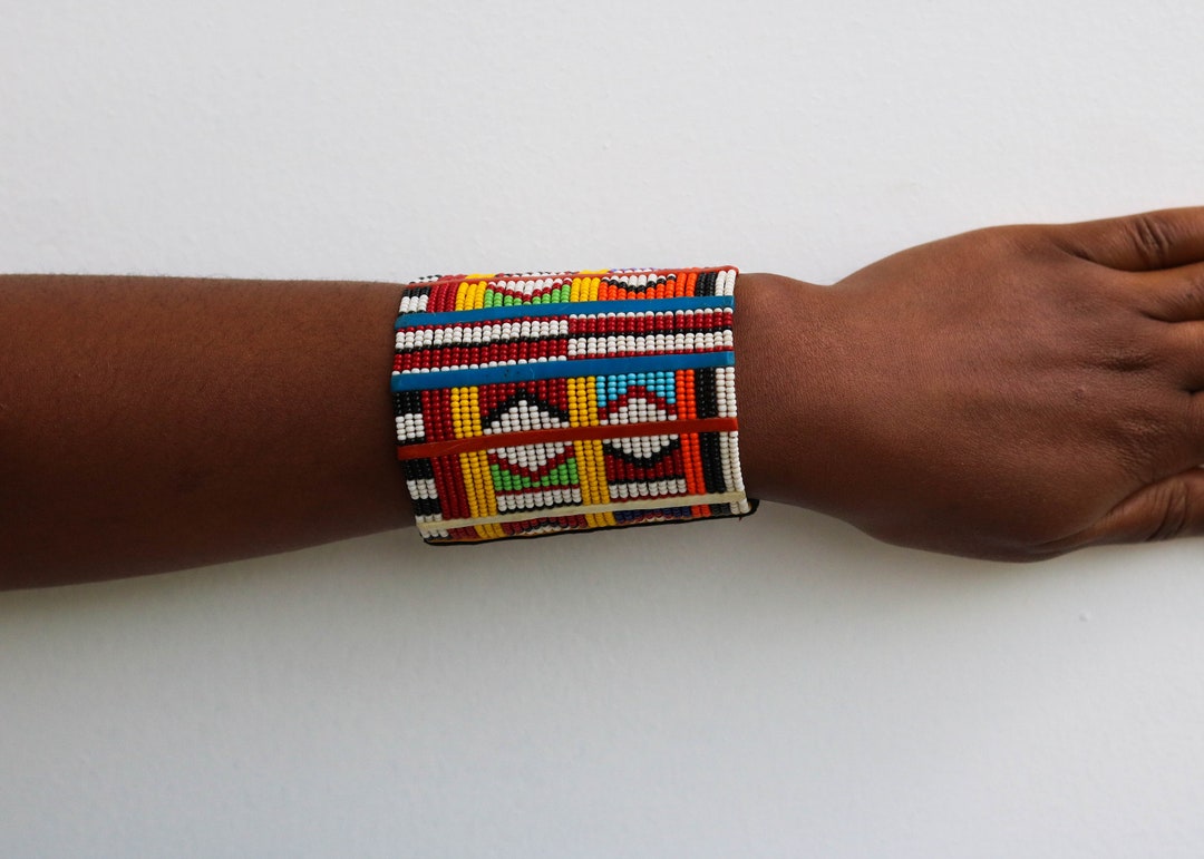 Naruki Handmade Maasai Beaded Cuff Bracelet - Multicolored main image 1