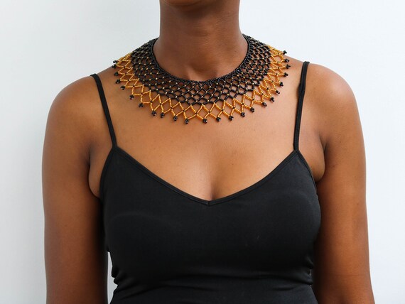Beaded cape necklace deals