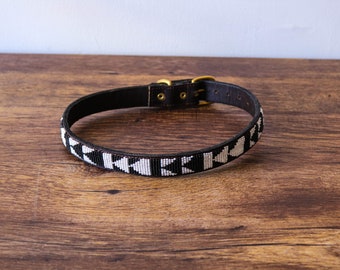 African Beaded Collar,  Handmade Dog Collar , Maasai collar, Leather collar, Pet Gift, Christmas gift, Pet collar, Dog leash, Pet lead