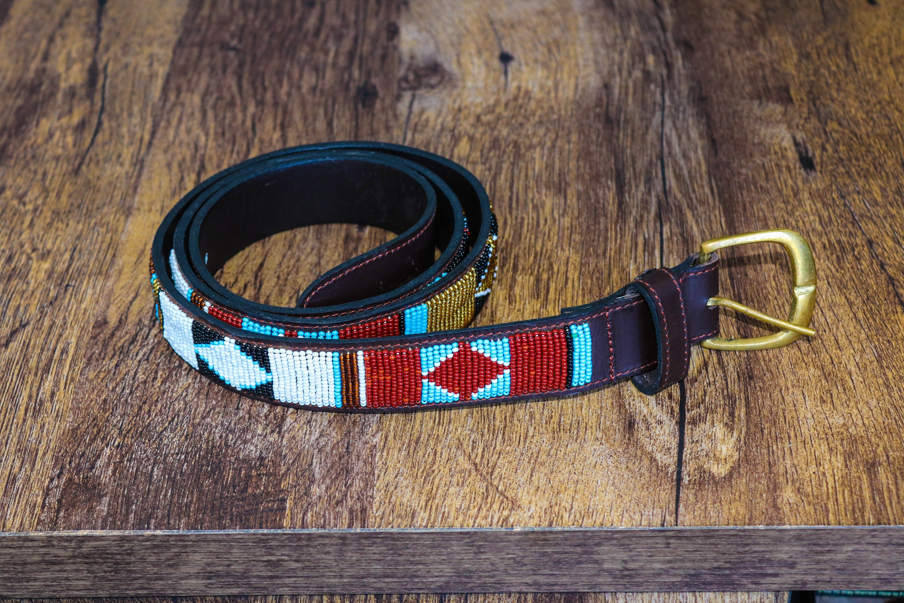 African Beaded Belt Leather Belt Handmade Belt Masai Beaded | Etsy