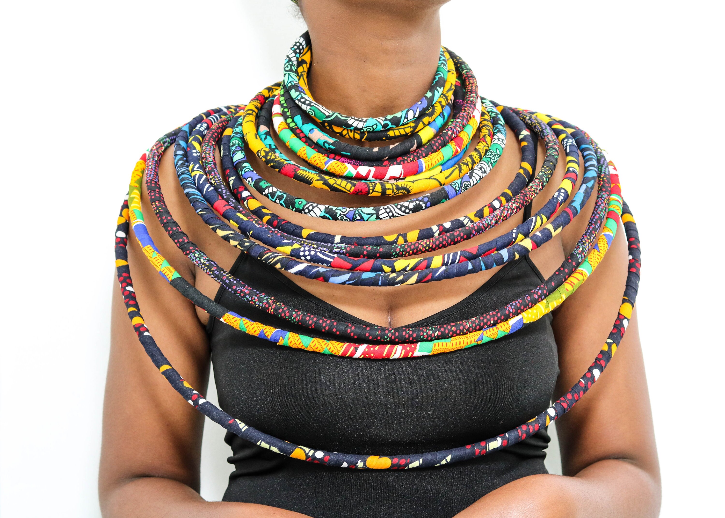 African Ankara Necklace, Ankara cape necklace, Statement Necklace, African Women Jewelry, Tribal Necklace, Christmas Gift for her, Moms gift